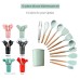 12PC Kitchen Silicone Cooking Utensils Set Non-stick Cookware With Wooden Handle Anti-slip Shovel Spoon Cooking Tool