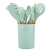 12PC Kitchen Silicone Cooking Utensils Set Non-stick Cookware With Wooden Handle Anti-slip Shovel Spoon Cooking Tool