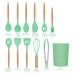 12PC Kitchen Silicone Cooking Utensils Set Non-stick Cookware With Wooden Handle Anti-slip Shovel Spoon Cooking Tool