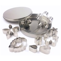 Biscuit Mold 12-piece Set of Creative 304 Stainless Steel Flower-shaped Biscuit Cutting and Baking Cut Flower Appliances