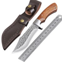 Beast cavalry fixed blade knife blade 8cr13mov colorful wood handle survival hunting straight knife outdoor tools